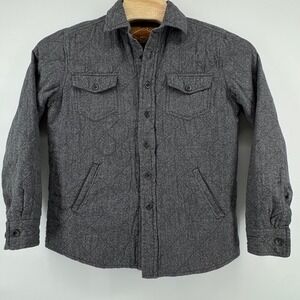 Red Camel Quilted Shacket Mens Casual Rugged Medium Gray Diamond Pattern Padded